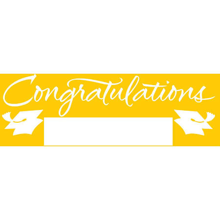 Hoffmaster Group 291095 6 by 1 Count Congratulations Graduation Giant Party Banner Yellow - Case of 6