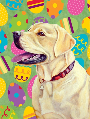 Carolines Treasures LH9428CHF 28 x 40 in. Labrador Easter Eggtravaganza House Size Canvas Flag