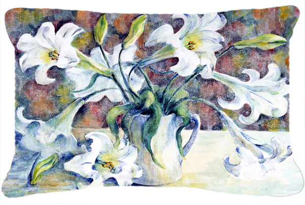 Carolines Treasures GFGO0014PW1216 Easter Lillies Fabric Decorative Pillow