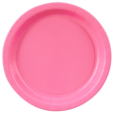 Creative Converting 234468 Candy Pink- Hot Pink Dinner Plates