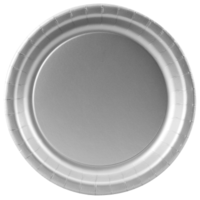 Creative Converting 234486 Shimmering Silver- Silver Paper Dinner Plates