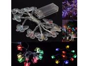 1M 3.3FT 10 LED Battery Powered Butterfly Fairy Strip Lights Lamp Christmas Decoration Xmas Festival Holiday Party Decor