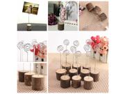 10pcs Wooden Wedding Table Card Photo Picture Menu Holders Name Clip Hardwood Base For Holiday Party Decoration