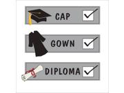 Club Pack of 192 "Cap, Gown, Diploma" Graduation Checklist Tassel Talk Beverage Napkins 5"
