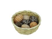 Set of 7 Natural Tone Decorative Painted Design Spring Easter Egg Ornaments 2.25"