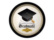 Club pack of 96 "Congratulations Graduate" Cap and Gown Disposable Paper Graduation Party Dinner Plates 9"
