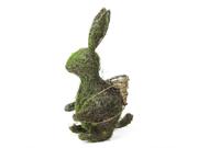 18.5" Brown and Green Grapevine and Moss Standing Bunny Rabbit Spring Table Top Easter Decoration