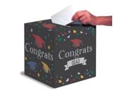 Pack of 6 Multi-Colored Chalkboard "Congrats Grad" Graduation Day Party Card Boxes 11"