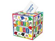 Pack of 6 Multi-Colored Congratulations Graduation Party Gift Card Boxes 12"