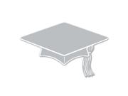 Club Pack of 240 Silver and White Mini Mortar Board Graduation Cap Cutout Party Decorations 4"
