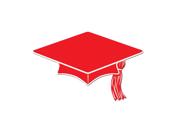 Club Pack of 240 Red and White Mini Mortar Board Graduation Cap Cutout Party Decorations 4"