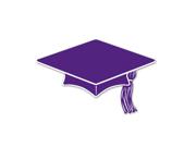 Club Pack of 240 Purple and White Mini Mortar Board Graduation Cap Cutout Party Decorations 4"