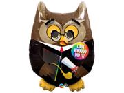Qualatex Grad Owl Graduation Helium Shape 32" Foil Balloon