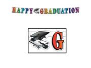 Club Pack of 12 Colorful Festive Happy Graduation Streamers 5'