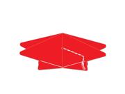 Club Pack of 12 Ruby Red 3-D Graduation Cap Party Table Centerpiece 10.5"