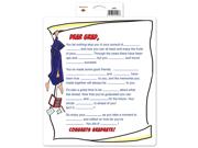 Club Pack of 12 Graduation Themed "Dear Grad" Partygraph Party Decorations 12"