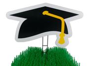 My Yard Card Grad Cap Graduation Decor 21" Yard Sign, Black White