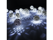 29ft Hollow Ball LED Christmas String Lights w/ Power Adapter - White, 40 pcs Balls for Christmas, Holiday, Party, Event Decorative Lighting