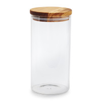 Glass Canister with Olivewood Lid