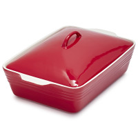 Red Oven-to-Table Casserole with Lid