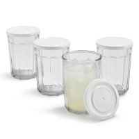 Set of 4 Working Glasses with Lids
