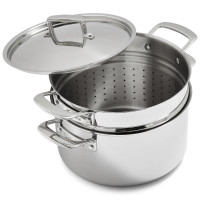 Sur La Table Tri-Ply Stainless Steel Stockpot with Pasta Insert