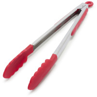 Sur La Table Green Silicone-Tipped Stainless Steel Locking Tongs