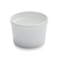 Sur La Table Porcelain Round Souffle Dish with Ribbed Sides