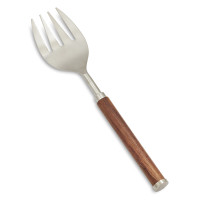 Wood and Silver Tone Serving Fork