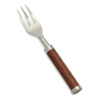 Wood and Silver Tone Appetizer Fork