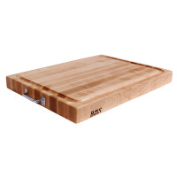John Boos & Co. Maple Edge-Grain Cutting Board with Juice Groove and Chrome Handles