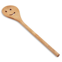 Sur La Table Smiley-Face Beechwood Slotted Spoon
