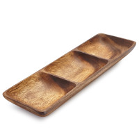 Acacia Wood Three-Section Dish