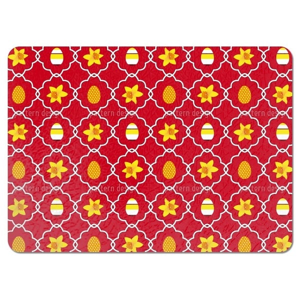 Easter Daffodils Red Placemats (Set of 4)